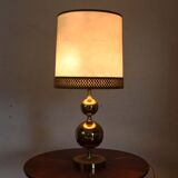 Beautiful brass and leather table lamp
