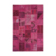 Hand-knotted oriental vintage 198 cm x 302 cm pink patchwork carpet