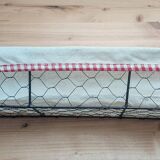 Bread basket in metal and fabric - 43 x 13 x 8 cm