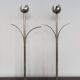 Bougeoirs italiens en métal argenté de Mesa, années 1970, ensemble de 2