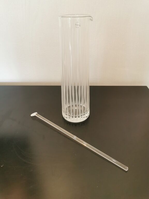 Carafe and its glass stirrer from Murano for Salviati.