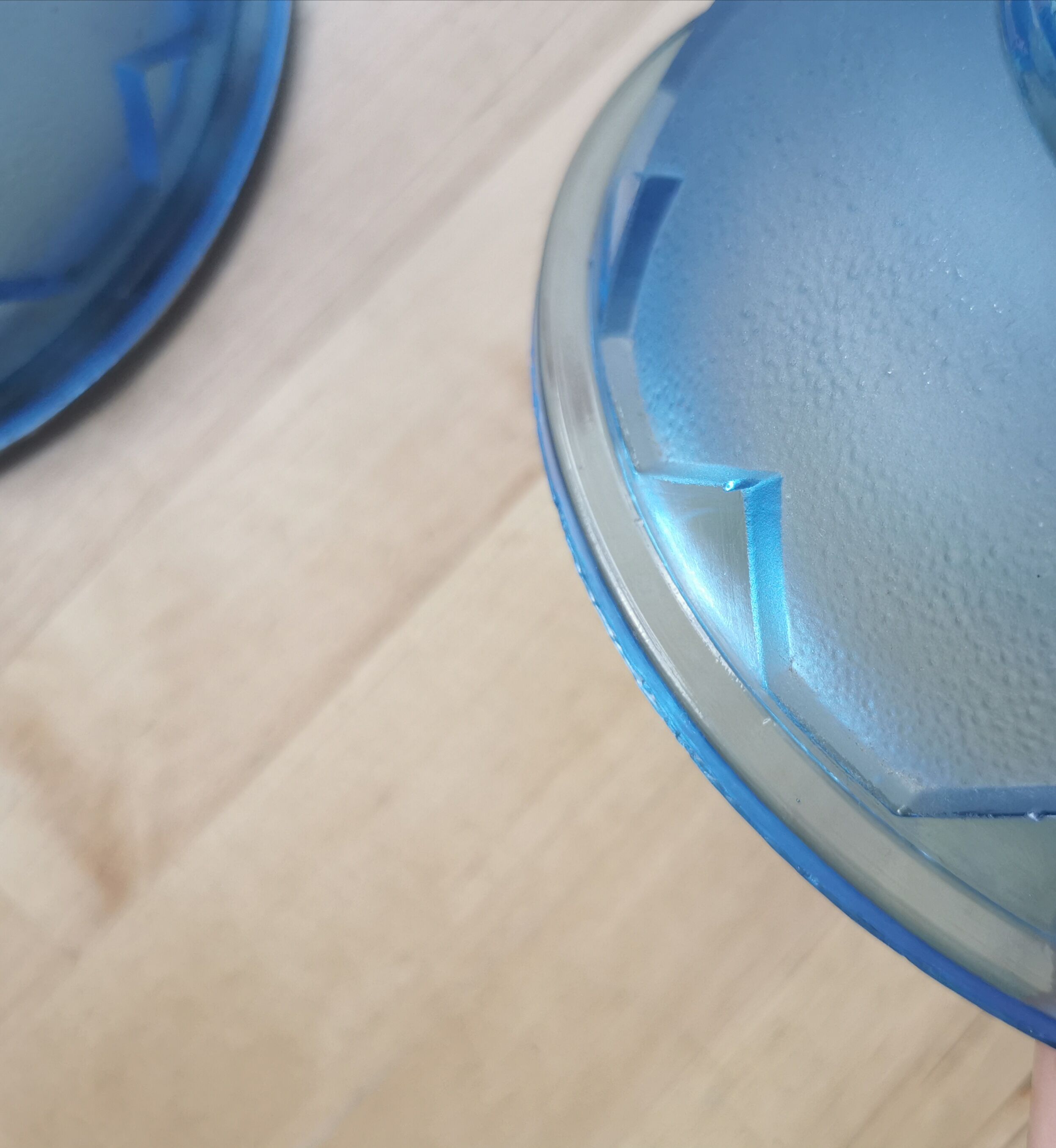 Pair hanging lamp Abat-jour blue glass
