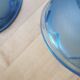 Pair hanging lamp Abat-jour blue glass
