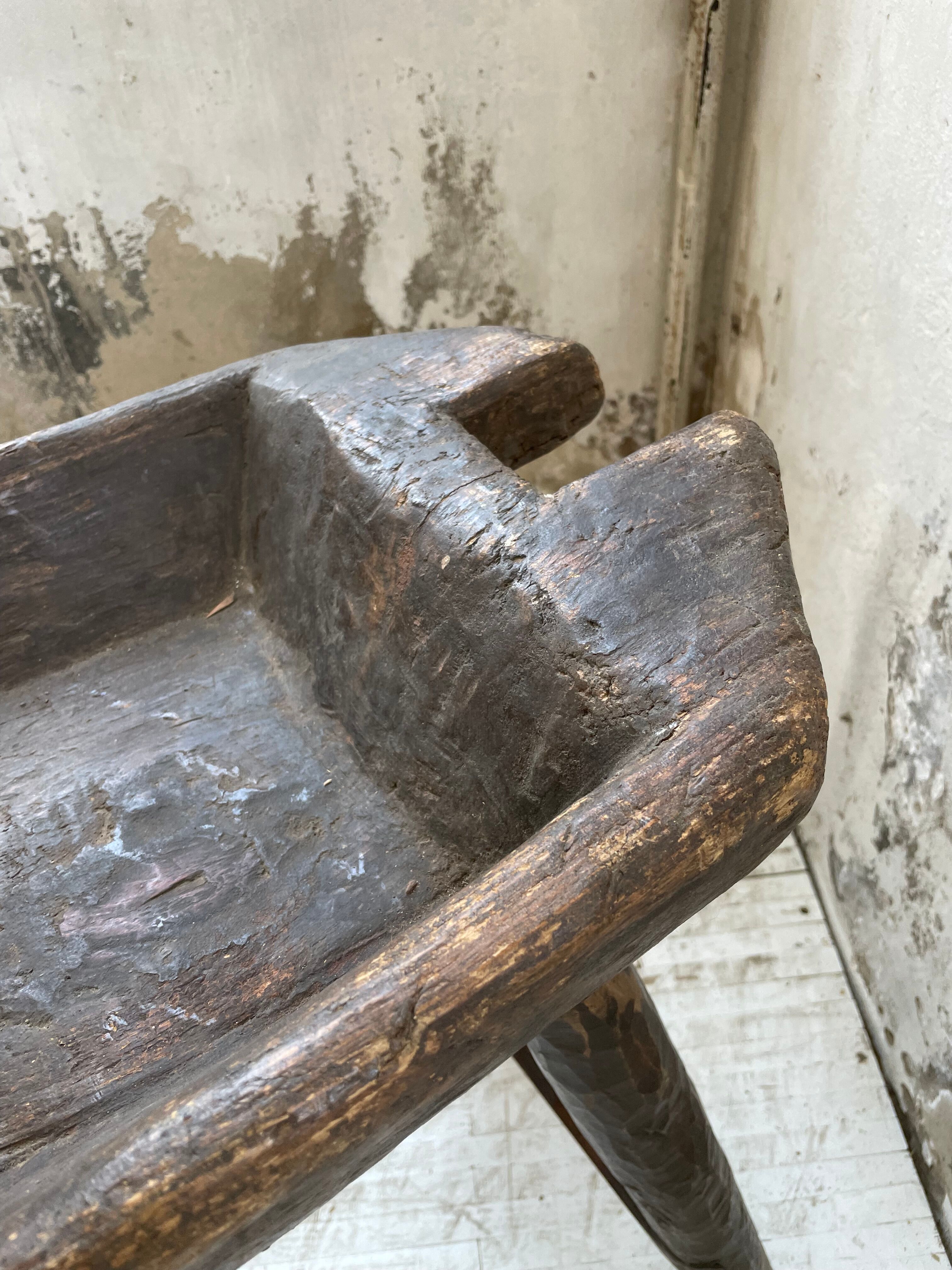 Brutalist solid wood console