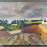 Tableau paysage Bretagne vintage années 70