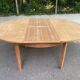 Scandinavian round extendable dining table renovated light oak 172cm