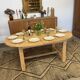 Extendable farmhouse table in solid oak