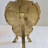 Small vintage 19th century mirror or hand mirror, bronze, beveled glass, baroque, rococo style.