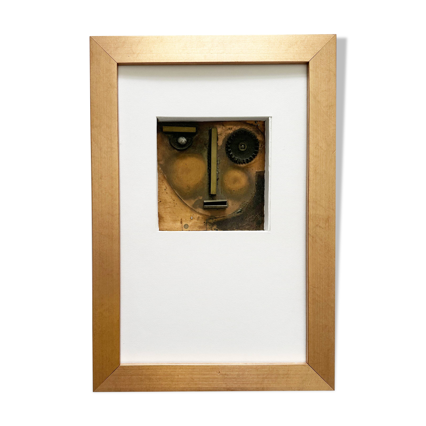 Avant-Garde Cubist portrait sculpture in flamed metal, Germany, 1990s