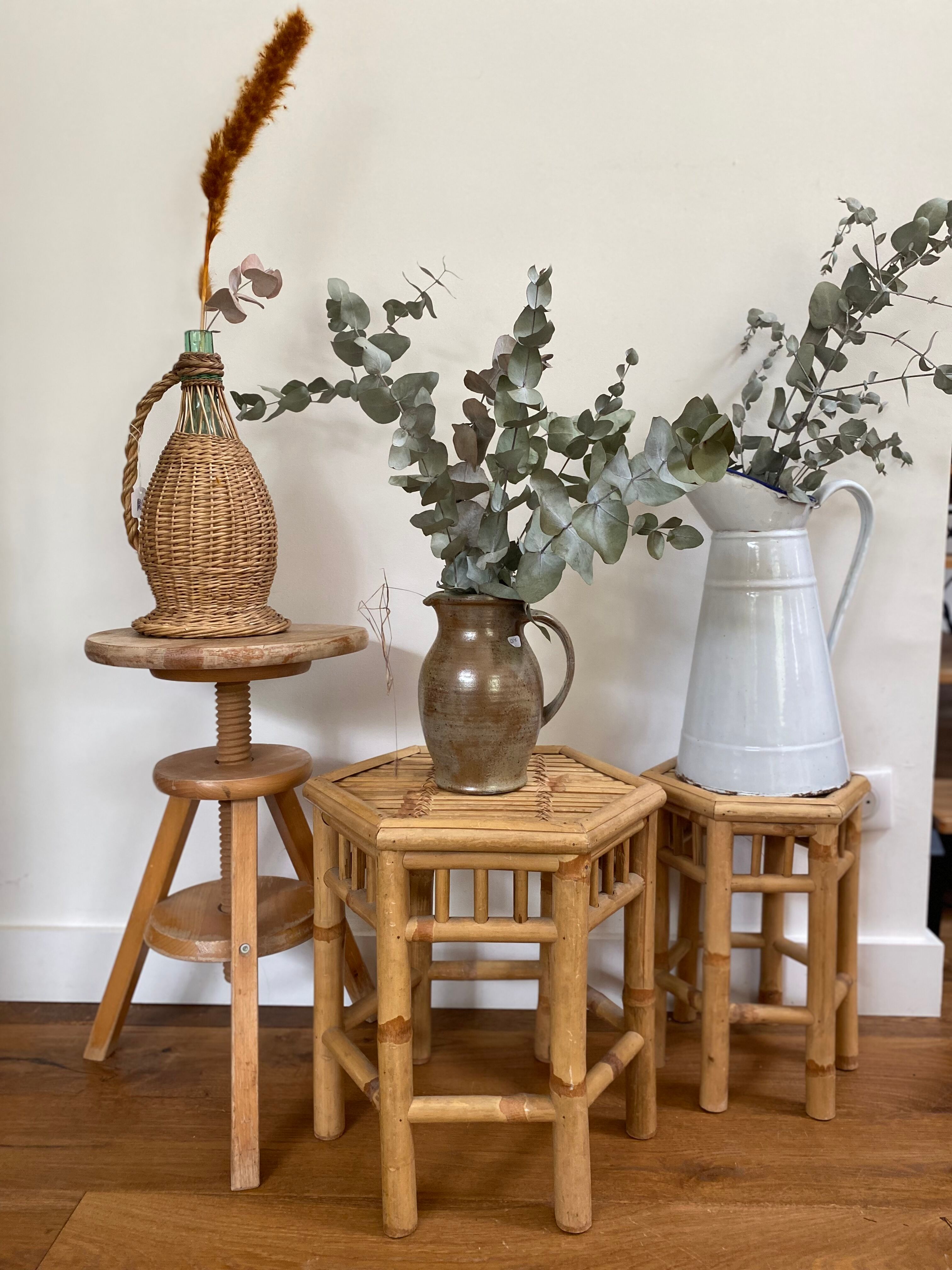 Watchmaker's stool in patinated antique wood