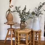 Watchmaker's stool in patinated antique wood