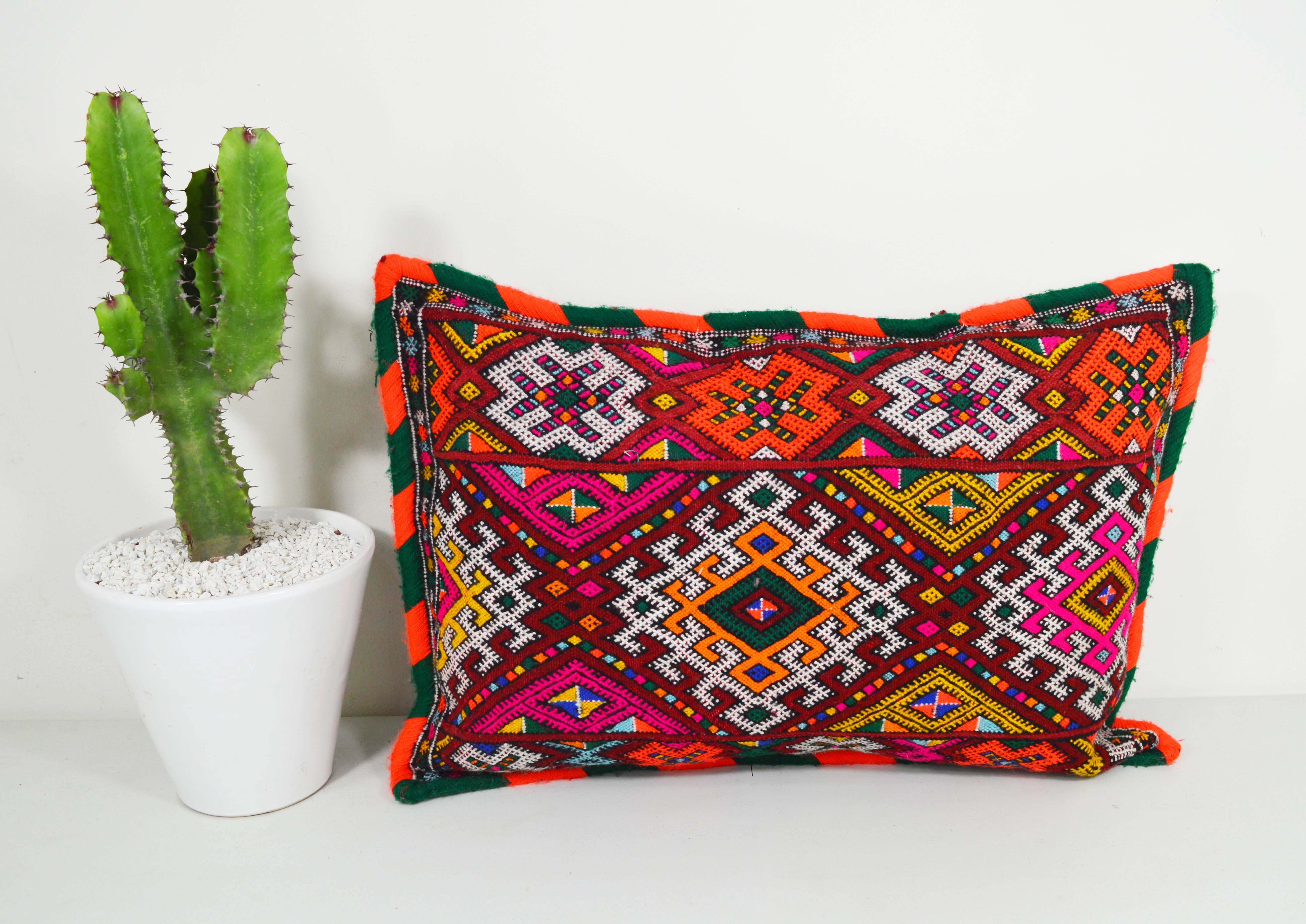 Coussin kilim multicolore 61 x 43 cm