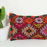 Coussin kilim multicolore 61 x 43 cm