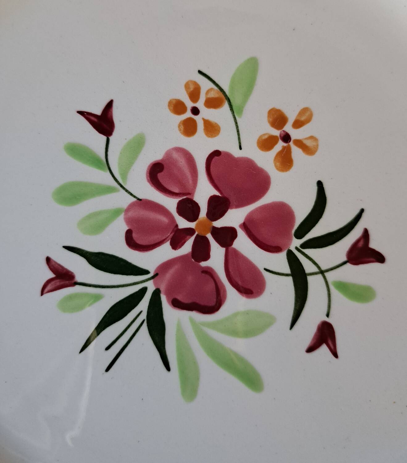 Set of 8 hand-painted dinner plates