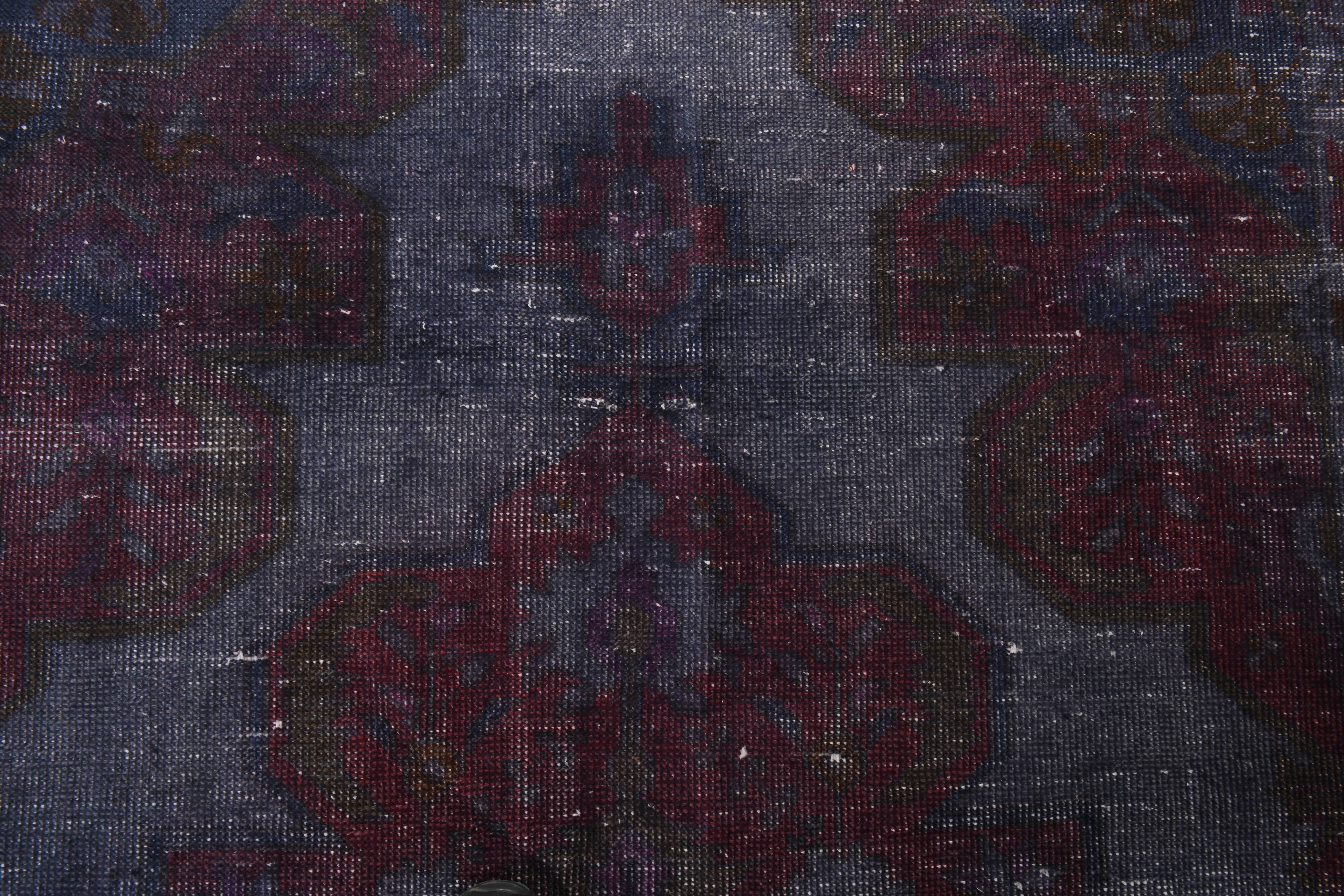 4x7 Burgundy & Blue Oriental Classic Turkish Vintage Rug, 136x230Cm