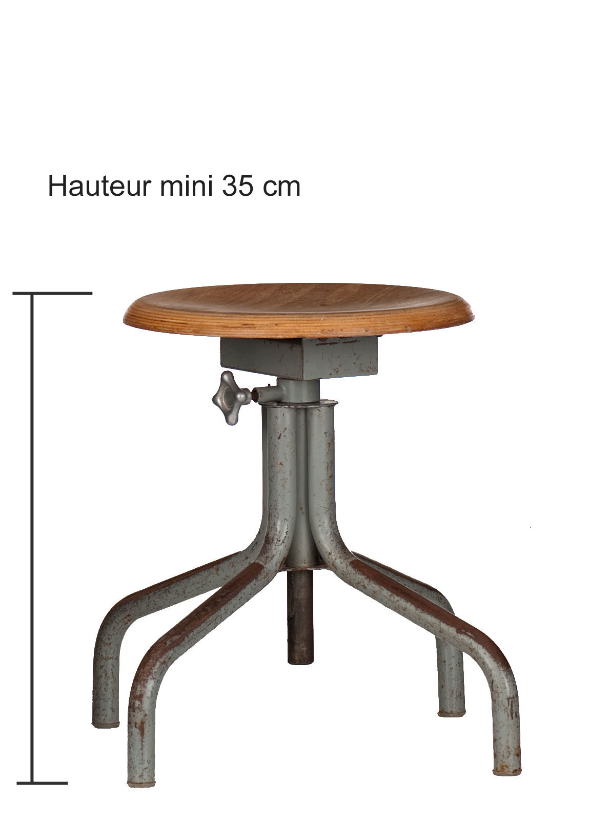 Industrial stool adjustable height year 60