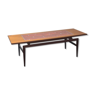 Vintage teak tiled coffee table