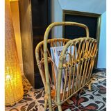 Rattan magazine rack