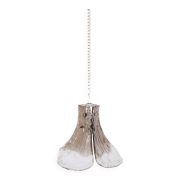 Lampe à suspension en verre de Murano à 3 feuilles de Carlo Nason pour Mazzega