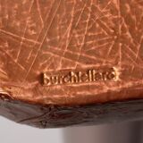 Console en cuivre et hêtre teinté Lorenzo Burchiellaro, Italie, années 1960