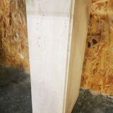 Console  XXL vintage italienne en travertin et verre années 80