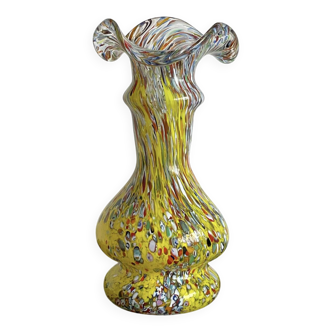 Vintage Murano Millefiori Glass Vase – Mouth Blown – Italy