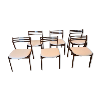 Set Of 6 Danish Rosewood Chairs By P.E. Jorgensen For Farso Stolefabrik