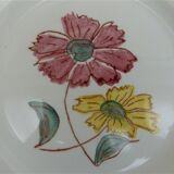 Set of 4 vintage plates in earthenware cream flowers 1950 1960
