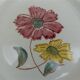 Set de 4 assiettes vintage en faïence crème fleurs 1950 1960
