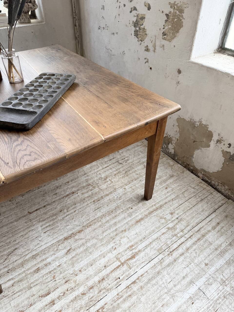 Large “square” oak farmhouse table 1950