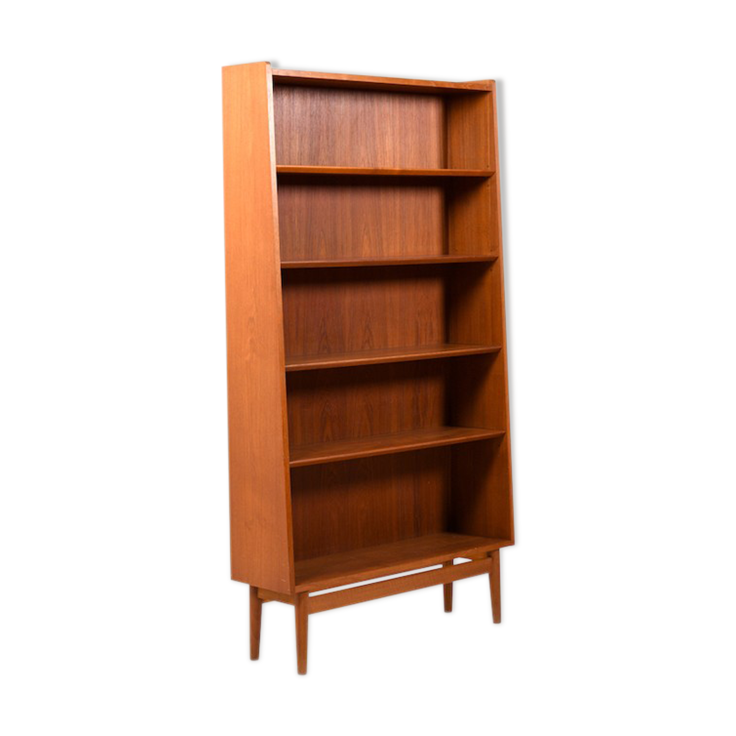 Danish conical bookshelf in teak by Johannes Sorth