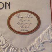 Old white bed linen and lace of the brand Cote d'Amour, 100% cotton