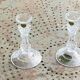 Pair of crystal candlesticks, darques crystal, diamond pattern, vintage Original label