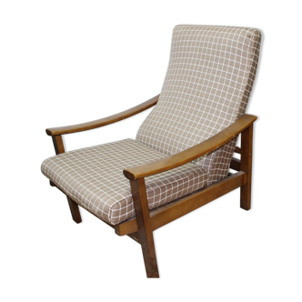 Fauteuil vintage scandinave - dossier inclinable