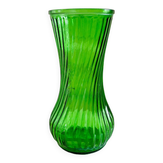 Vase verre vert vintage hoosier glass