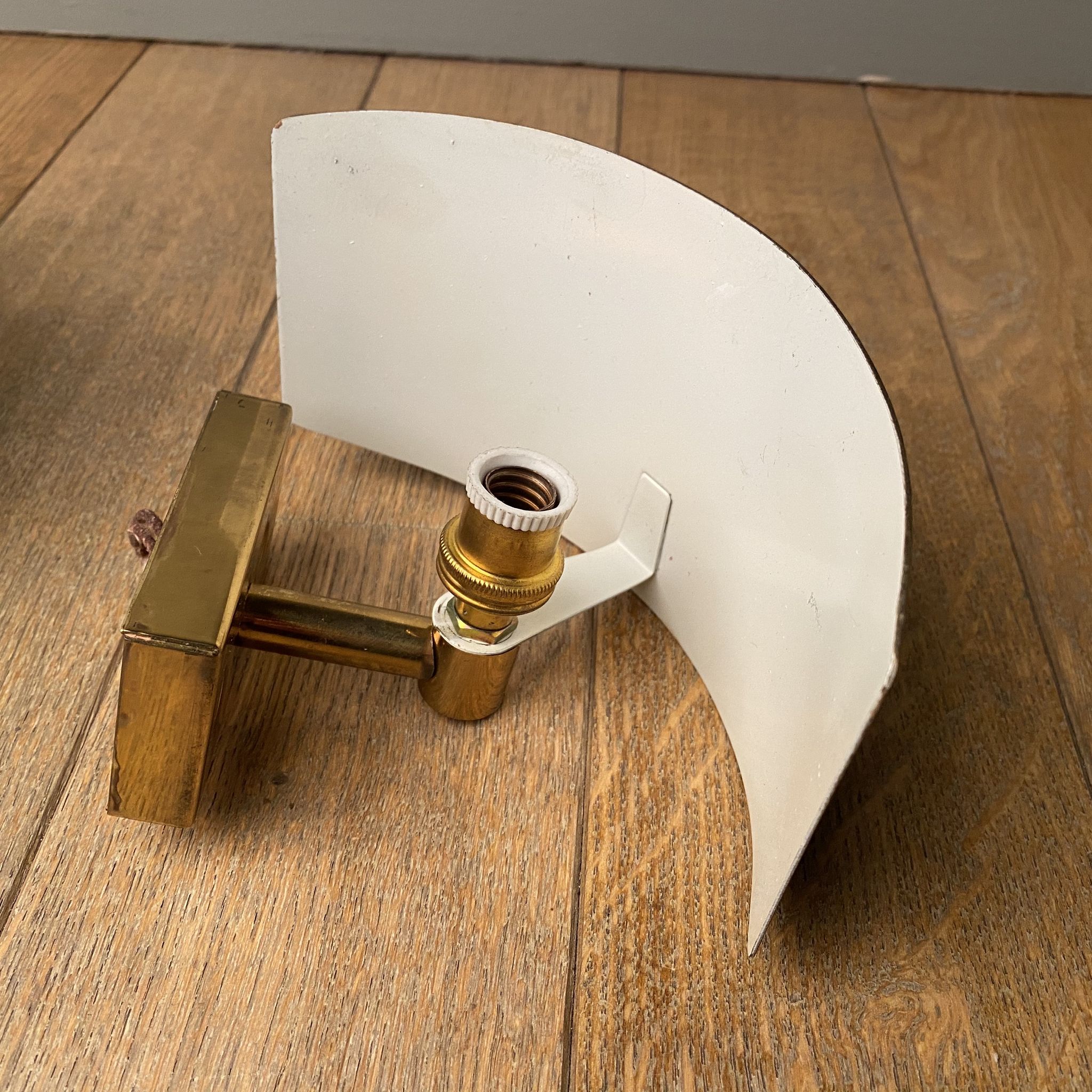 Pair of gilded brass and varnish sconces from SCE circa 1980