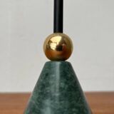 Postmodern Italian candlestick in metal and stone, 1980s.