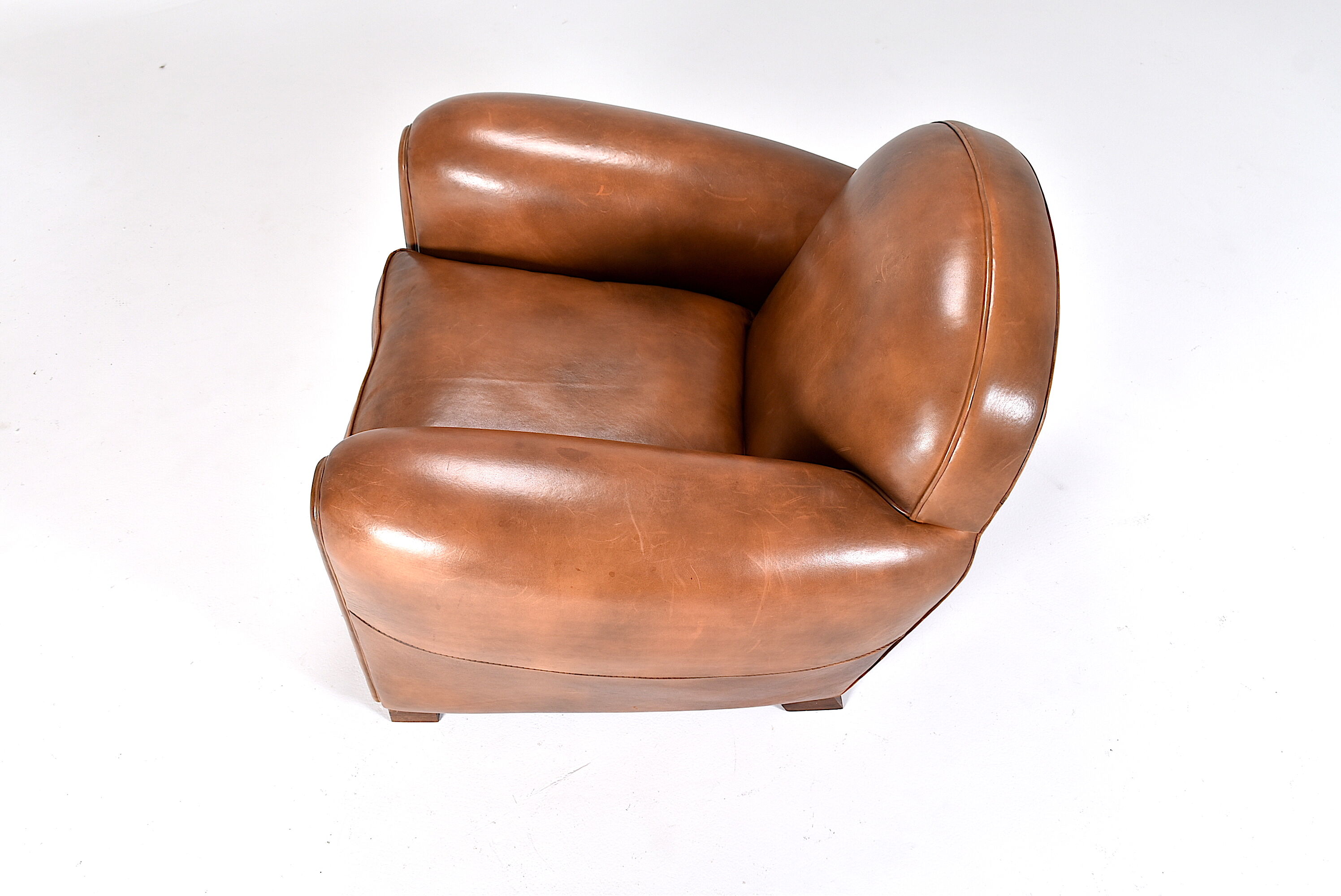 Tawny Leather Club Chair