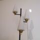 Vintage three-light floor lamp, in brass and opaline metal 1960