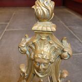 Chenets en bronze doré, XIXe siècle