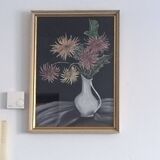 Old Tableau Pastel - Still Life Flowers - J. Gelders