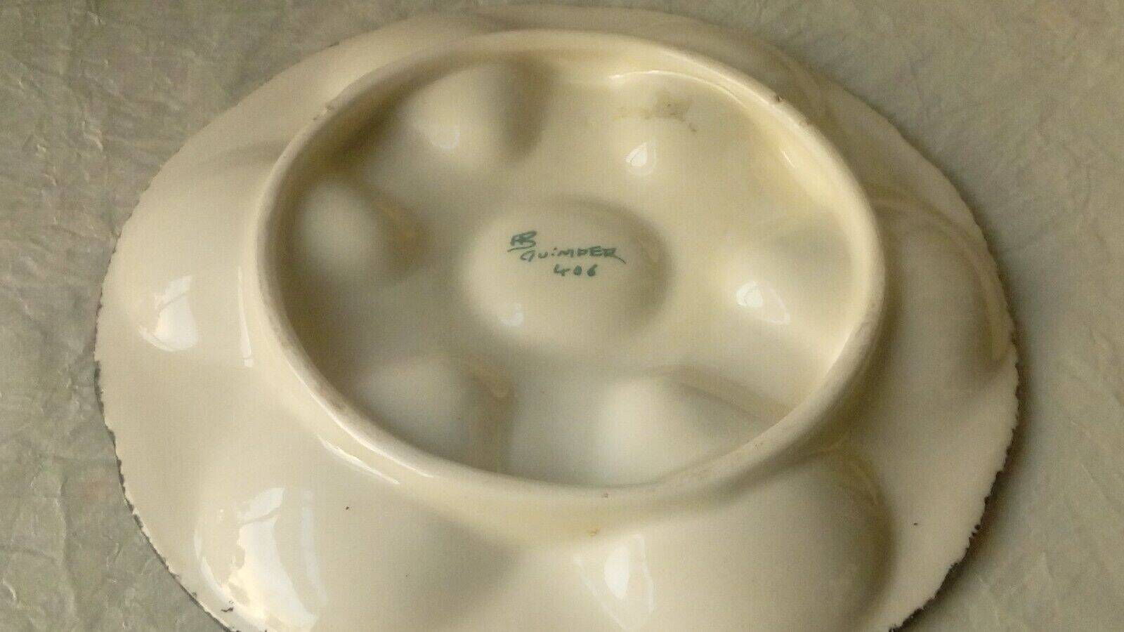 Oyster plate in HB Quimper earthenware