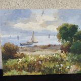 Oil painting on canvas seascape