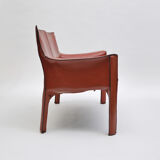 Cab 414  leathered 2-seater sofa by Mario Bellini For Cassina, 1977