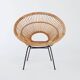 Fauteuil Corolle en rotin - 1960