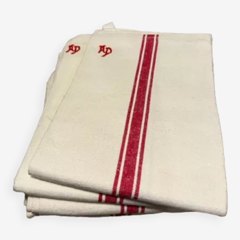 6 torchons en coton et lin anciens neufs 1950/60