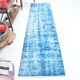 2x9 di̇stressed blue oushak runner rug, 282x75cm