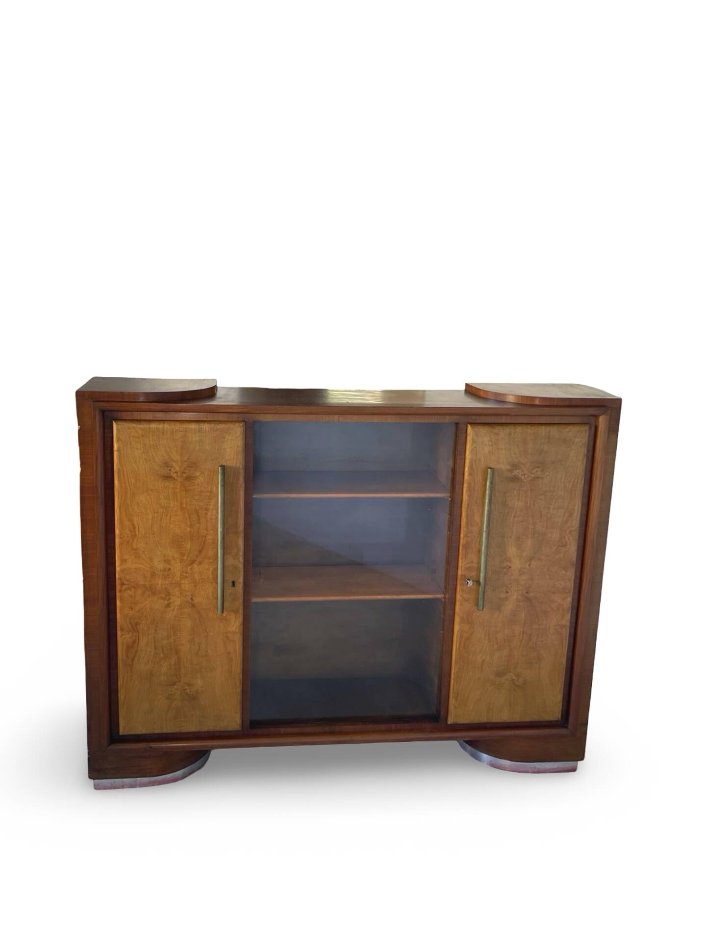 Striking Art Deco birch wood sideboard