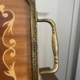 Vintage Italian Sorrento Wood Marquetry Brass Serving Tray 36
