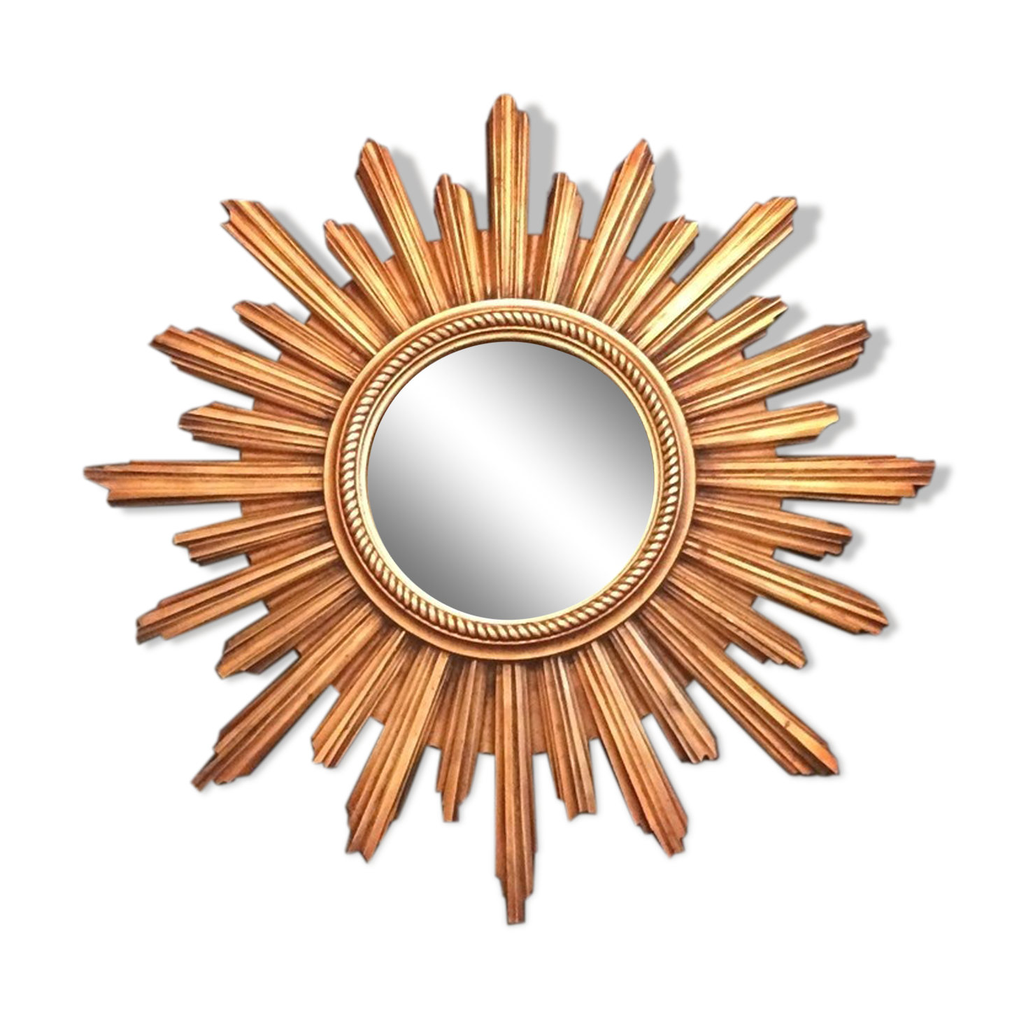 Mirror Sun gilded wood 59 cm, Deknudt